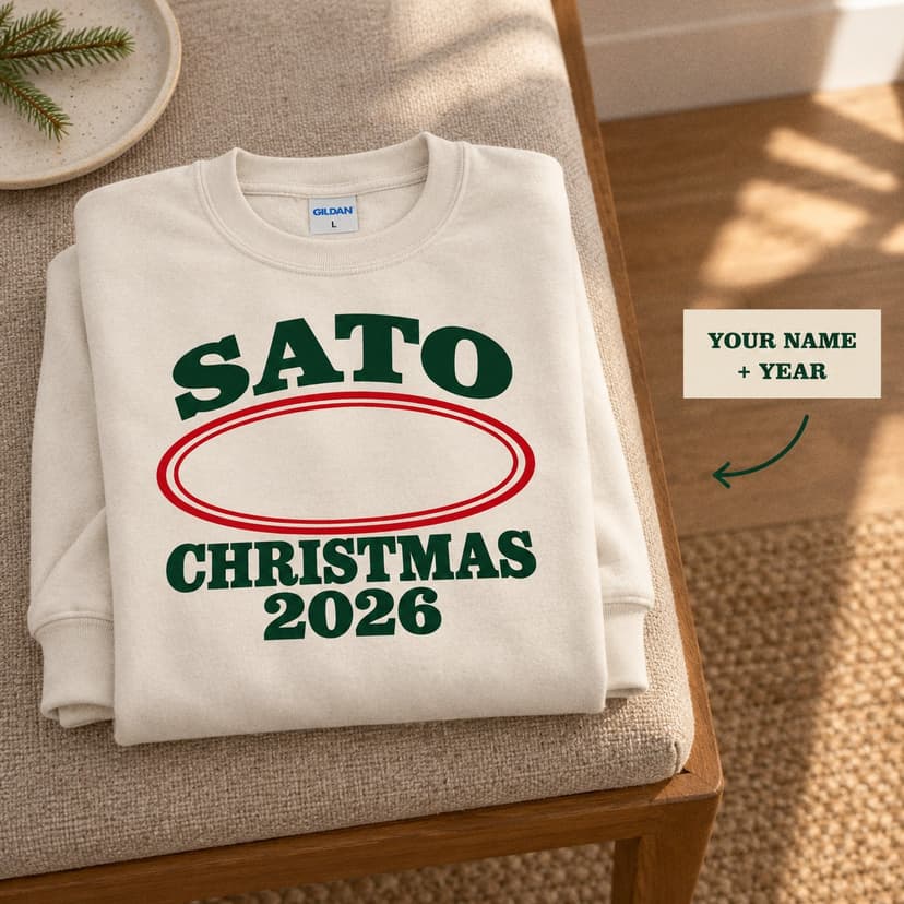 Personalized Christmas Family Reunion Sweatshirt, Custom Family Name and Year, Holiday table reunion Gift