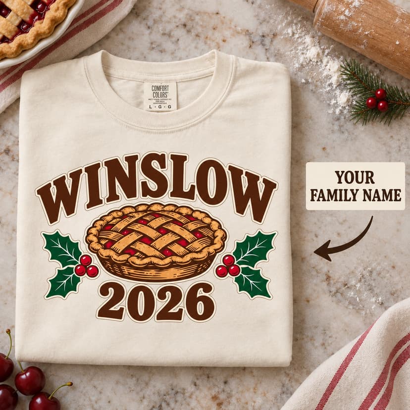 Personalized Christmas Baking T-Shirt, Custom Family Name and Year, Holiday Baker Gift