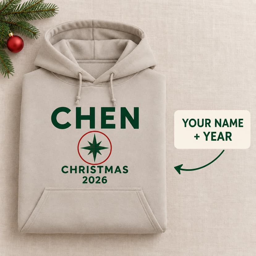 Personalized Christmas Family Reunion Hoodie, Custom Family Name and Year, Reunion winter compass Gift