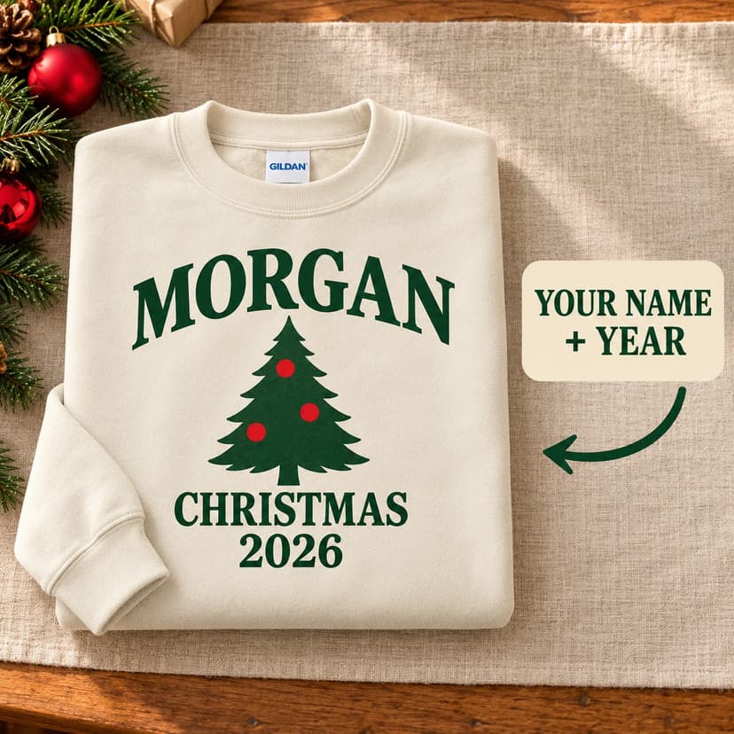 Personalized Christmas Family Reunion Sweatshirt, Custom Family Name and Year, Family tree holiday Gift