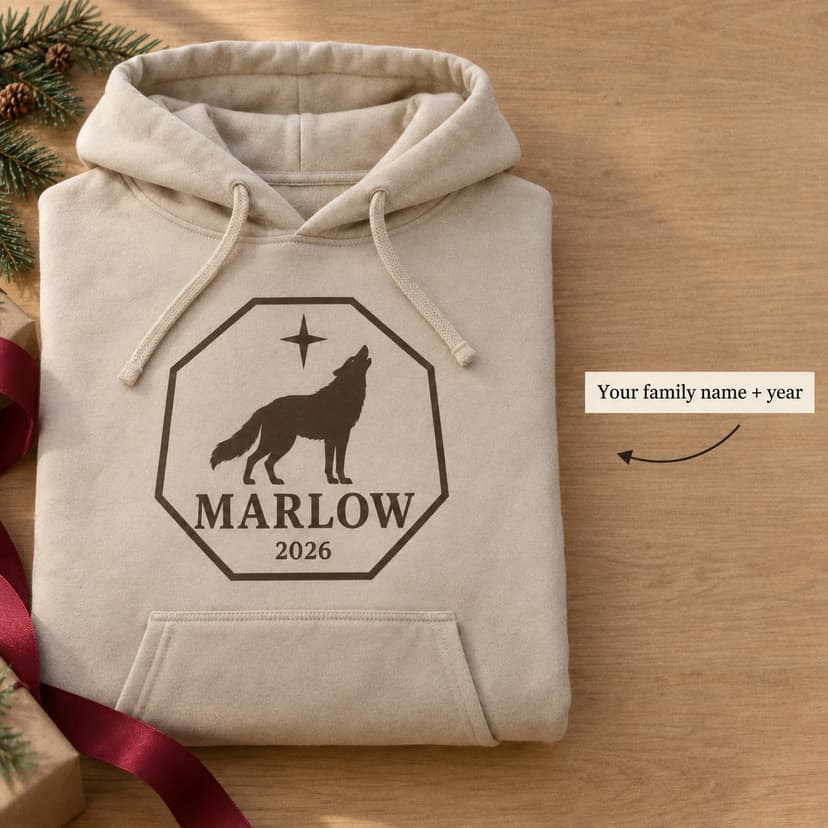 Personalized Christmas Wolf winter compass Family Name Gift 18500