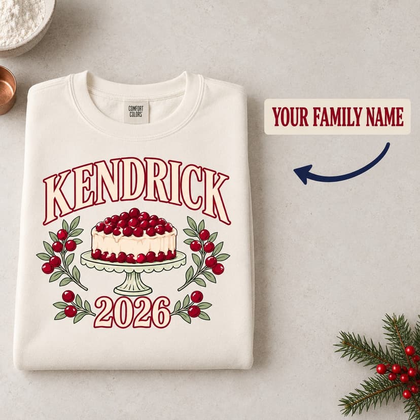 Personalized Christmas Baking Sweatshirt, Custom Family Name and Year, Holiday Baker Gift