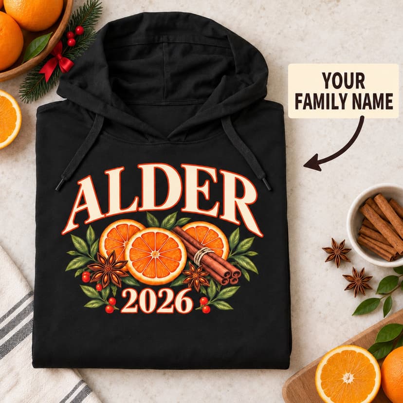 Personalized Christmas Baking Hoodie, Custom Family Name and Year, Holiday Baker Gift