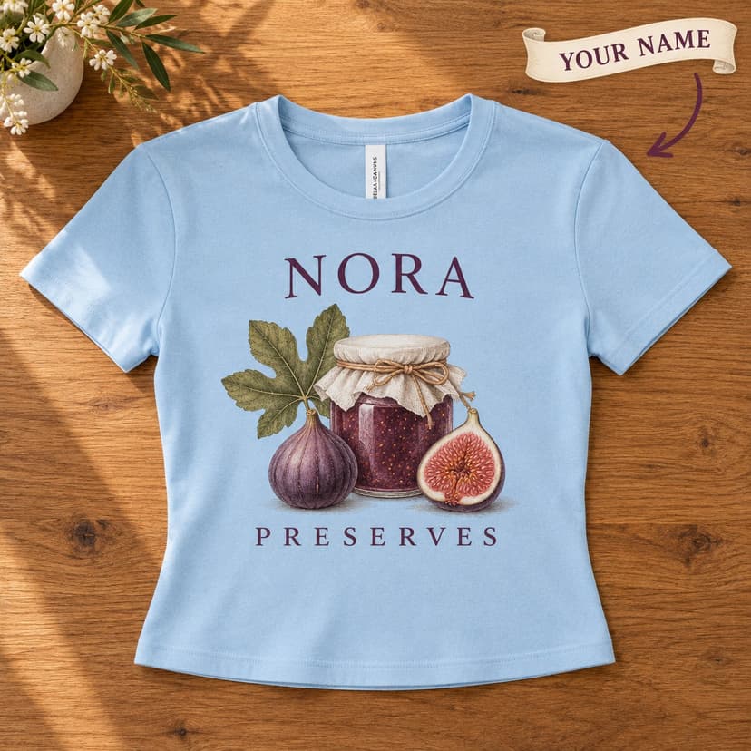 Personalized Fig Jam Fitted Tee with Kitchen Name