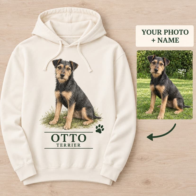 Custom Pet Field Guide Hoodie with Portrait and Name