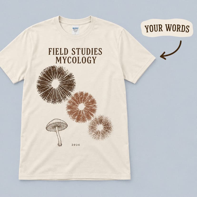 Personalized Mycology Shirt, Custom Field Study Spore Print Tee