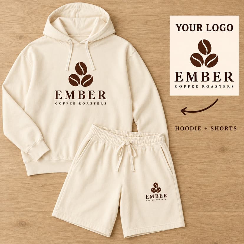Custom Coffee Logo Lounge Clothing with Personalized Business Name