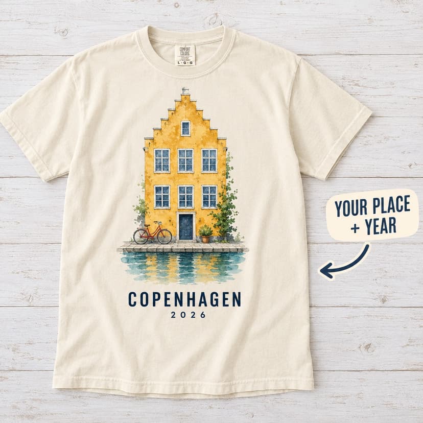 Personalized Canal House Shirt with Place Caption and Year