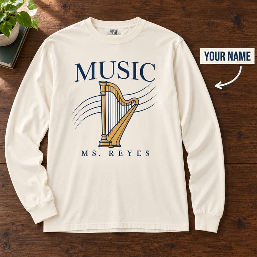 Personalized Music Teacher Long Sleeve with Custom Name
