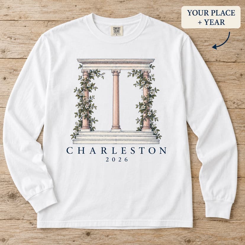 Personalized Veranda Long Sleeve Shirt with Place Name and Year