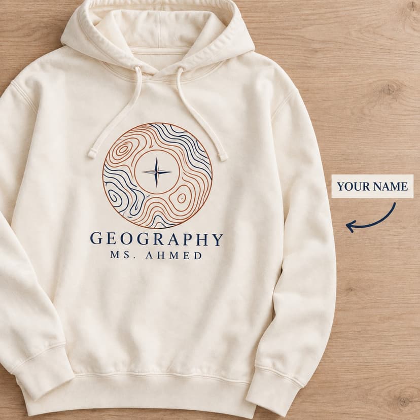 Personalized Geography Teacher Hoodie with Custom Name